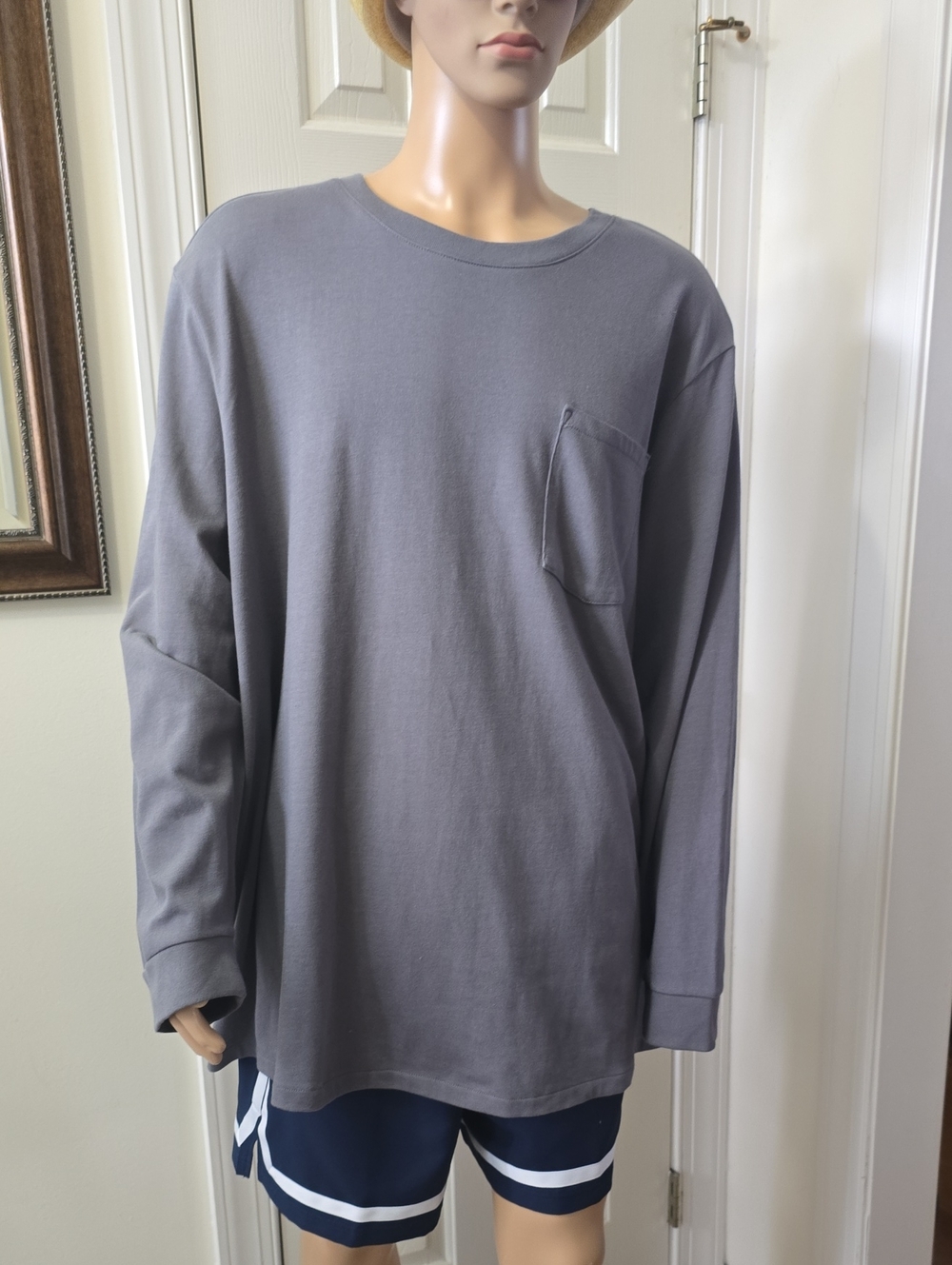 SONOMA BRAND MEN'S BIG AND TALL DARK GRAY LONG SLEEVES TEE-SHIRT SIZE 3XB